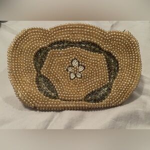 Vintage, seed pearl and sequin coin purse. Zip closure.